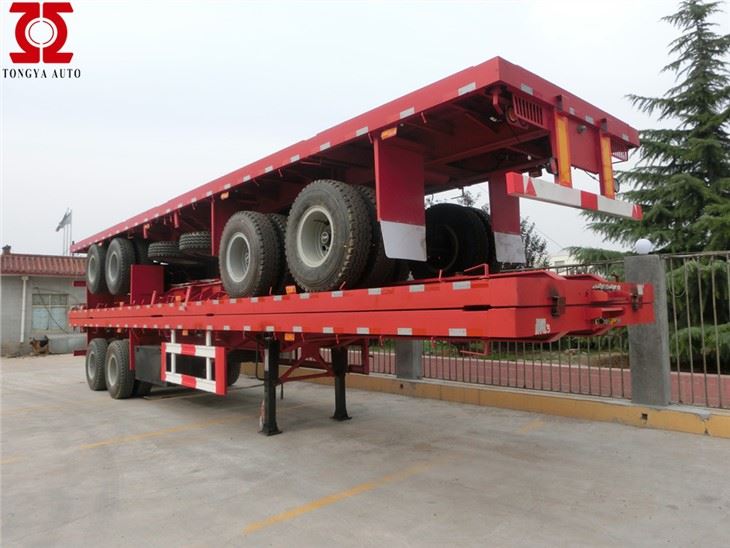 2 assen Flatbed oplegger