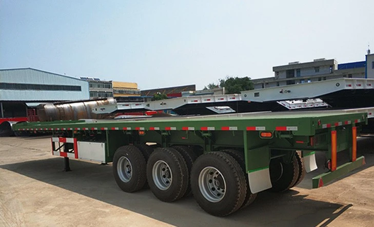 China Hot Sale 3 Assen Container Flatbed Trailer met duurzame kwaliteit