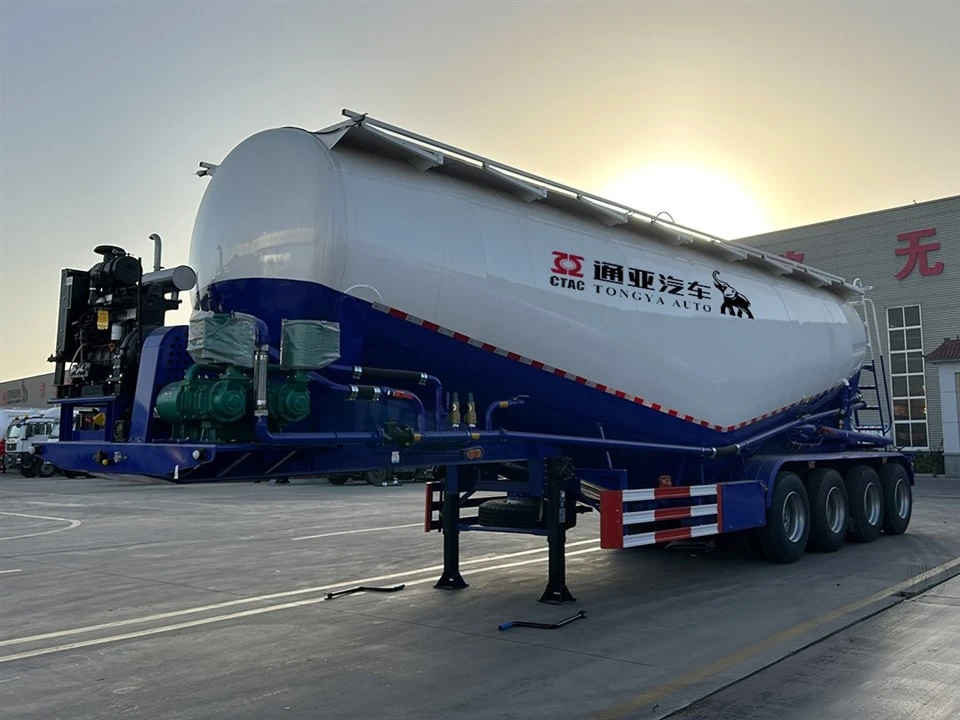 4-assige bulkcementtanker-oplegger met luchtvering