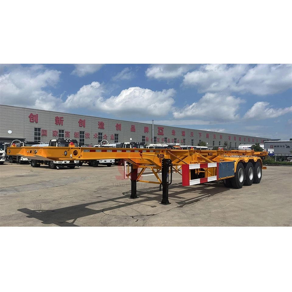 Skeletachtige containeroplegger met twistlock