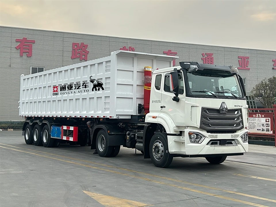 Dump-oplegger met hydraulische cilinder