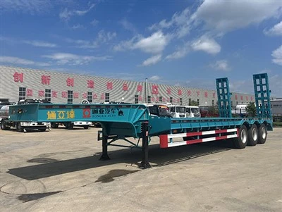 3 Axle Semi Trialer met laag bed met ladder